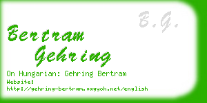 bertram gehring business card